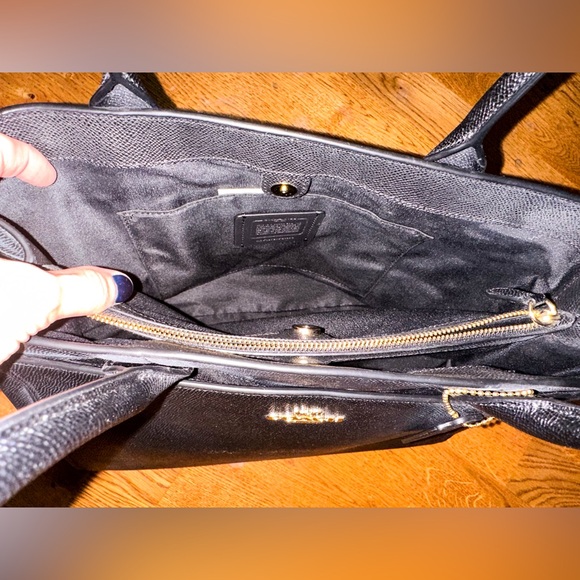 NWOT Coach Black Casey Crossgrain Leather Tote - Picture 8 of 14
